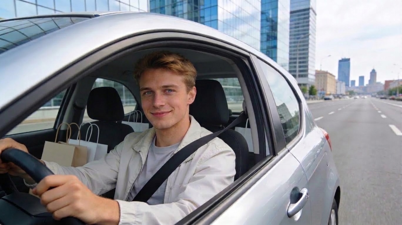 Курьер за рулём в Москве