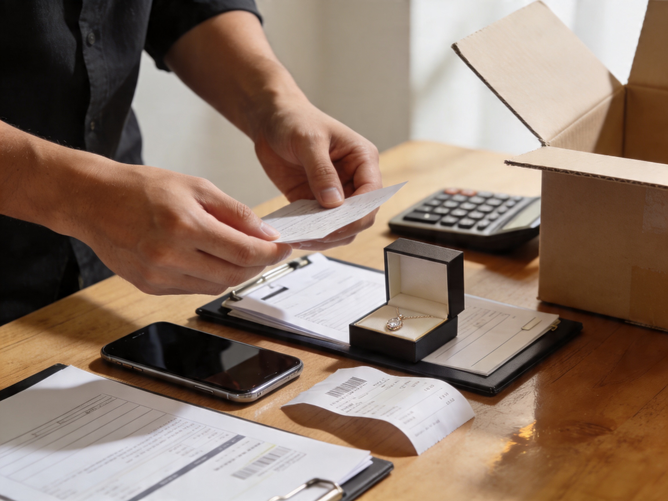 Оформление объявленной ценности посылки в пункте приёма